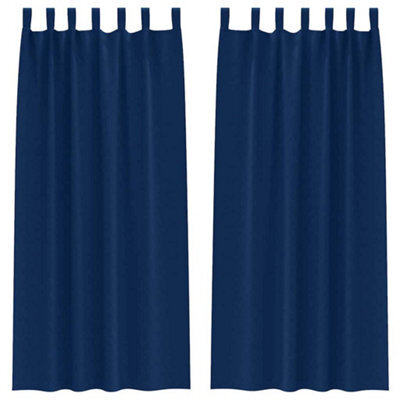 Berkfield Modern Curtains With Curtains 2 Pcs Dark Blue 260 X 140 Cm Polyester - image 1