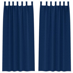 Berkfield Modern Curtains With Curtains 2 Pcs Dark Blue 260 X 140 Cm Polyester
