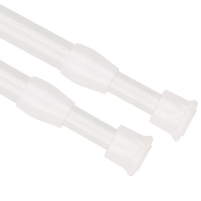 Neel Blue Pack Of 2 White Extendable Curtain Poles - 60Cm-110Cm - image 1