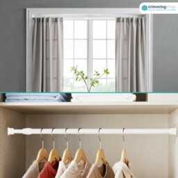 Neel Blue Pack Of 2 White Extendable Curtain Poles - 60Cm-110Cm - thumbnail 8