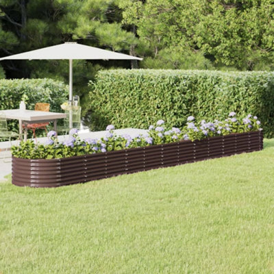 Walplus Garden Raised Bed Galvanised Steel 512X80X36 Cm Brown - image 1