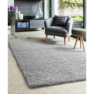 Melrose Venus Super Soft Silver Shaggy Area Rug 140/200Cm - image 1