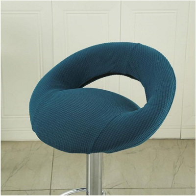 Stretchable Round Seat Cover For Bar Stools With Hollow Backrests, Washable Stool Cover, Kitchen Swivel Protector (Blue, 1 Pc) - image 1