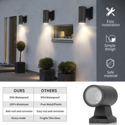 Aigostar 35W Outdoor Wall Lights Mains Powered, Ip65 Down B Wall Sconce,compatible With Gu10 Bulbs(Not Included) - thumbnail 4