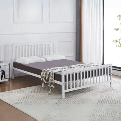 Reinforced Beds Holkham Metal Bed In White, Single (90X190Cm), Reinforced Mesh Base, Strong Structure, Exclusive Product - image 1