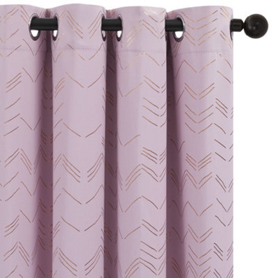 Deconovo Foil Printed Blackout Curtains 66 X 54 Inch Light Pink 2 Panels Window Eyelet Curtains Bedroom Curtains For Girl - image 1