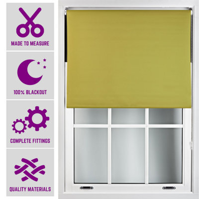Furnished Made To Measure Blackout Roller Blinds - Green Roller Blind For Windows And Doors (W)120Cm (L)165Cm - image 1