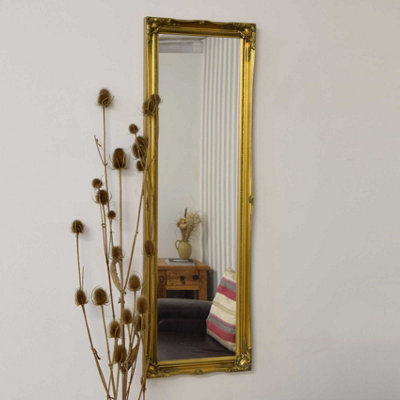 Mirroroutlet Fraser Gold Beaded Dress Mirror 122 X 41 Cm - image 1