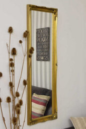 Mirroroutlet Fraser Gold Beaded Dress Mirror 122 X 41 Cm - thumbnail 2