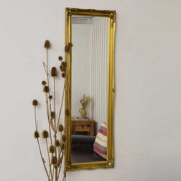 Mirroroutlet Fraser Gold Beaded Dress Mirror 122 X 41 Cm - thumbnail 1