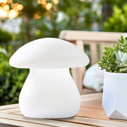 Beliani Rechargeable Outdoor Led Mushroom Table Lamp Ip54 Waterproof Remote Control, W21 X D21 X H22Cm - thumbnail 1