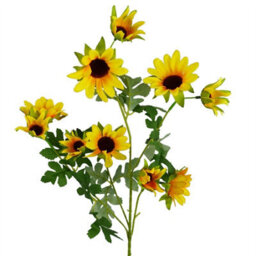 Leaf Pack Of 6 X 70Cm Artificial Yellow Daisy Flower Spray - thumbnail 8