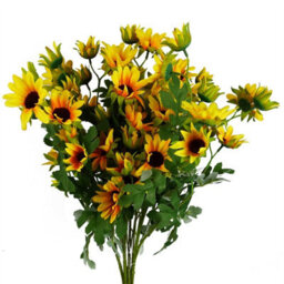 Leaf Pack Of 6 X 70Cm Artificial Yellow Daisy Flower Spray
