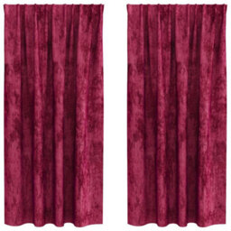 Berkfield Curtain With Curtains 2 Pcs Wine Red 175 X 140 Cm Velvet - thumbnail 2