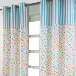 Homescapes Cotton Multi Stars Ready Made Eyelet Curtain Pair, 137 X 182 Cm Drop - thumbnail 3