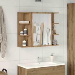 Walplus Bathroom Mirror Cabinet Artisan Oak 80X20.5X64 Cm Engineered Wood - thumbnail 1