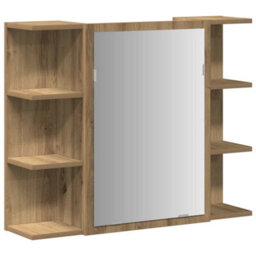 Walplus Bathroom Mirror Cabinet Artisan Oak 80X20.5X64 Cm Engineered Wood - thumbnail 2