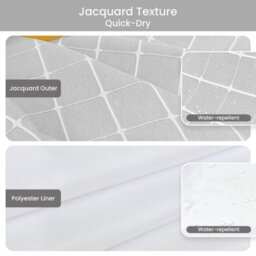 Drifted Root Elegant Shower Curtain Jacquard Water-Repellent With Snap-In Liner Magnets And Suction Cups - thumbnail 8