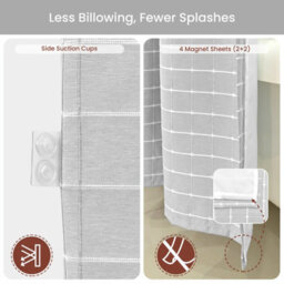 Drifted Root Elegant Shower Curtain Jacquard Water-Repellent With Snap-In Liner Magnets And Suction Cups - thumbnail 6