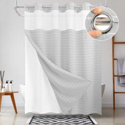 Drifted Root Elegant Shower Curtain Jacquard Water-Repellent With Snap-In Liner Magnets And Suction Cups - thumbnail 1