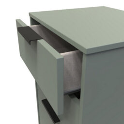 Beijing 5 Drawer Tall Bedside Cabinet In Reed Green (Ready Assembled) - thumbnail 5