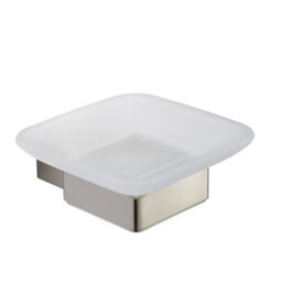 FNX Bathrooms Brushed Nickel Soap Dish Holder - Durable Wall Mounted Design - thumbnail 1