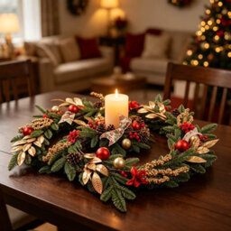 Amorly 180Cm Artificial Christmas Garland, Festive Pine Garland With Red Gold Baubles, Pinecones And Bows, Indoor Outdoor Holiday Decor - thumbnail 5