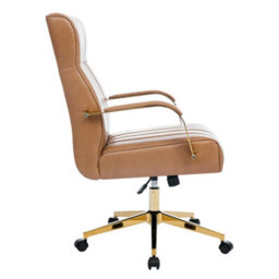Living And Home Brown Ergonomic High Back Office Chair With Casters - thumbnail 3