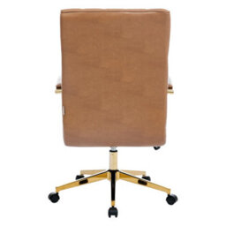 Living And Home Brown Ergonomic High Back Office Chair With Casters - thumbnail 4