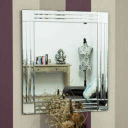 Mirroroutlet Milton All Glass Bevelled Mirror 68 X 58Cm - thumbnail 4
