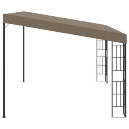 Berkfield Wall-Mounted Gazebo 4X3 M Taupe Fabric - thumbnail 3