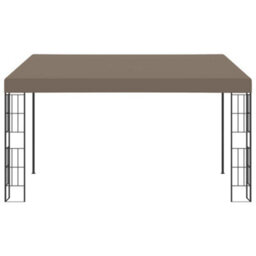 Berkfield Wall-Mounted Gazebo 4X3 M Taupe Fabric - thumbnail 2