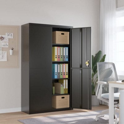 Vidaxl File Cabinet Black 105X40X180 Cm Steel - image 1