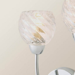 Valuelights Reyka Chrome 2 Way Wall Light With Crystal Glass Shades And Bulbs - thumbnail 4