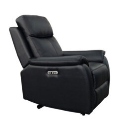 Aspire Kingsmere Power Recliner Armchair (1 Seater) In Real Leather, Black - thumbnail 3