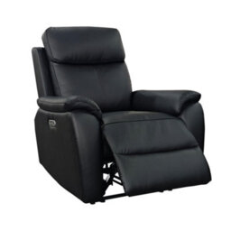Aspire Kingsmere Power Recliner Armchair (1 Seater) In Real Leather, Black - thumbnail 2