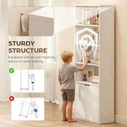 Wyld Haus Zimo Rado 6-Tier Tall White Bookcase With Double-Door Storage 59 X 29 X 180 Cm - thumbnail 5