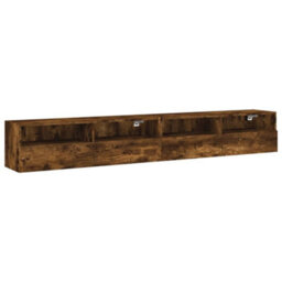 Walplus Tv Wall Cabinets 2 Pcs Smoked Oak 100X30X30 Cm Engineered Wood - thumbnail 2