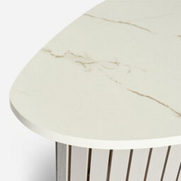 Ohs Madison Ribbed Side Table Corner Bedroom Living Room - Grey/marble - thumbnail 2