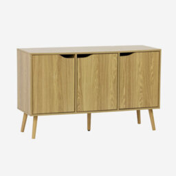 Sweeek - 120Cm Walnut-Effect Sideboard With 3 Doors And 3 Shelves Ash Effect 120X39X73.5 Cm - Nepal