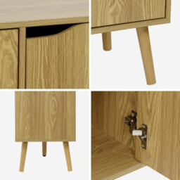 Sweeek - 120Cm Walnut-Effect Sideboard With 3 Doors And 3 Shelves Ash Effect 120X39X73.5 Cm - Nepal - thumbnail 3