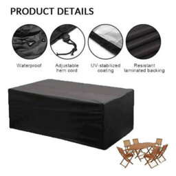 Outdoor Garden Furniture Cover, Dining Table, Patio Chairs, Waterproof, Windproof, Uv-Resistant, For Sofa, Rectangular - thumbnail 2