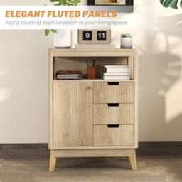 Homcom Modern Sideboard Storage Cabinet For Living Room Dining Room Bedroom - thumbnail 4