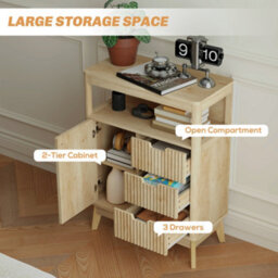 Homcom Modern Sideboard Storage Cabinet For Living Room Dining Room Bedroom - thumbnail 5