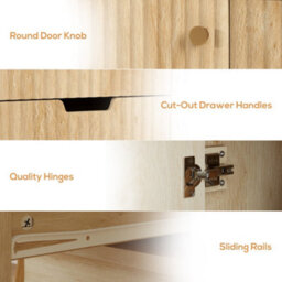 Homcom Modern Sideboard Storage Cabinet For Living Room Dining Room Bedroom - thumbnail 8