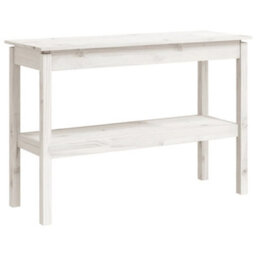 Berkfield Console Table White 110X40X75 Cm Solid Wood Pine - thumbnail 2