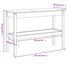 Berkfield Console Table White 110X40X75 Cm Solid Wood Pine - thumbnail 7