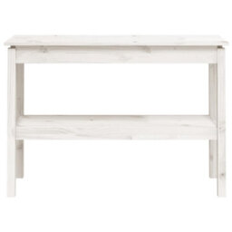 Berkfield Console Table White 110X40X75 Cm Solid Wood Pine - thumbnail 4