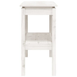 Berkfield Console Table White 110X40X75 Cm Solid Wood Pine - thumbnail 5