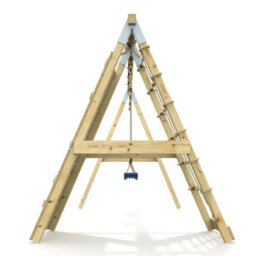 Rebo Premium Double Garden Swing With Up And Over Wall For Kids - Navy Blue - thumbnail 3